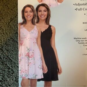 Flora Nikrooz Pink Floral and Black Lace Chemise Set